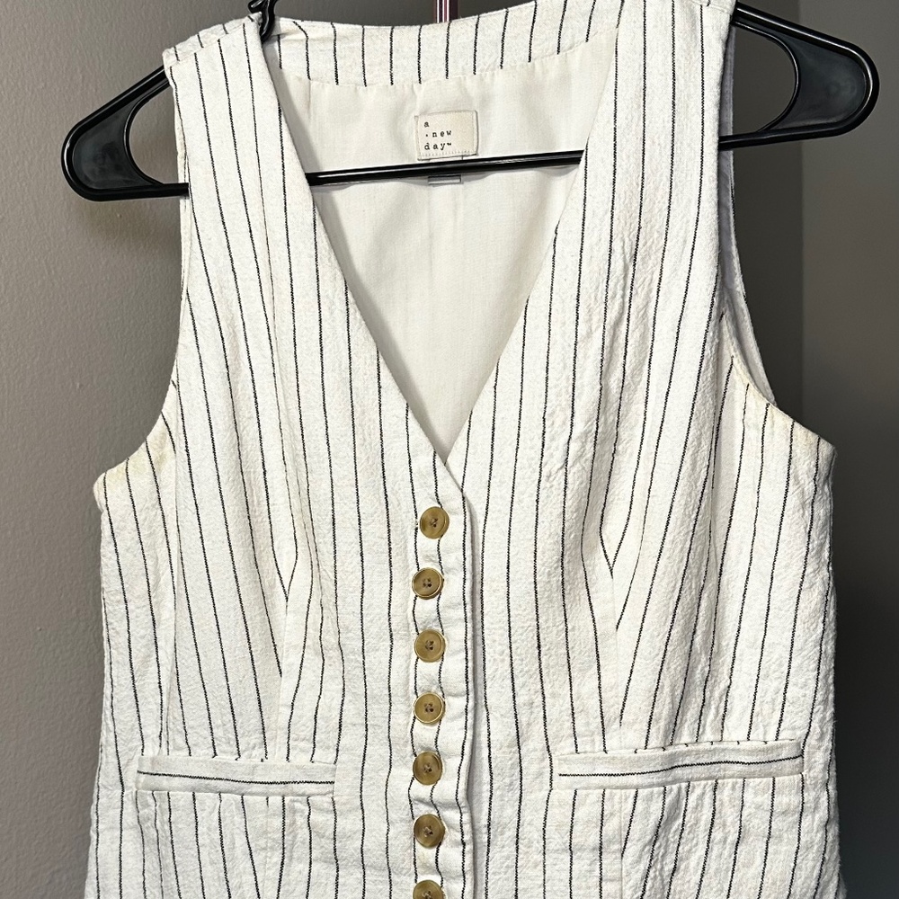 a new day Cream Tan PinStripe Vest